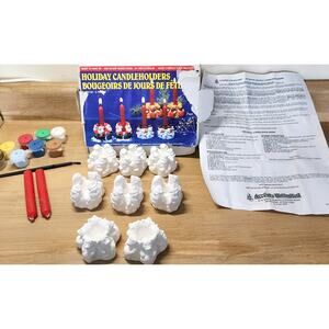 Vintage Wee Crafts Christmas Holiday Candleholders Kit #21519 READ & See Pic
